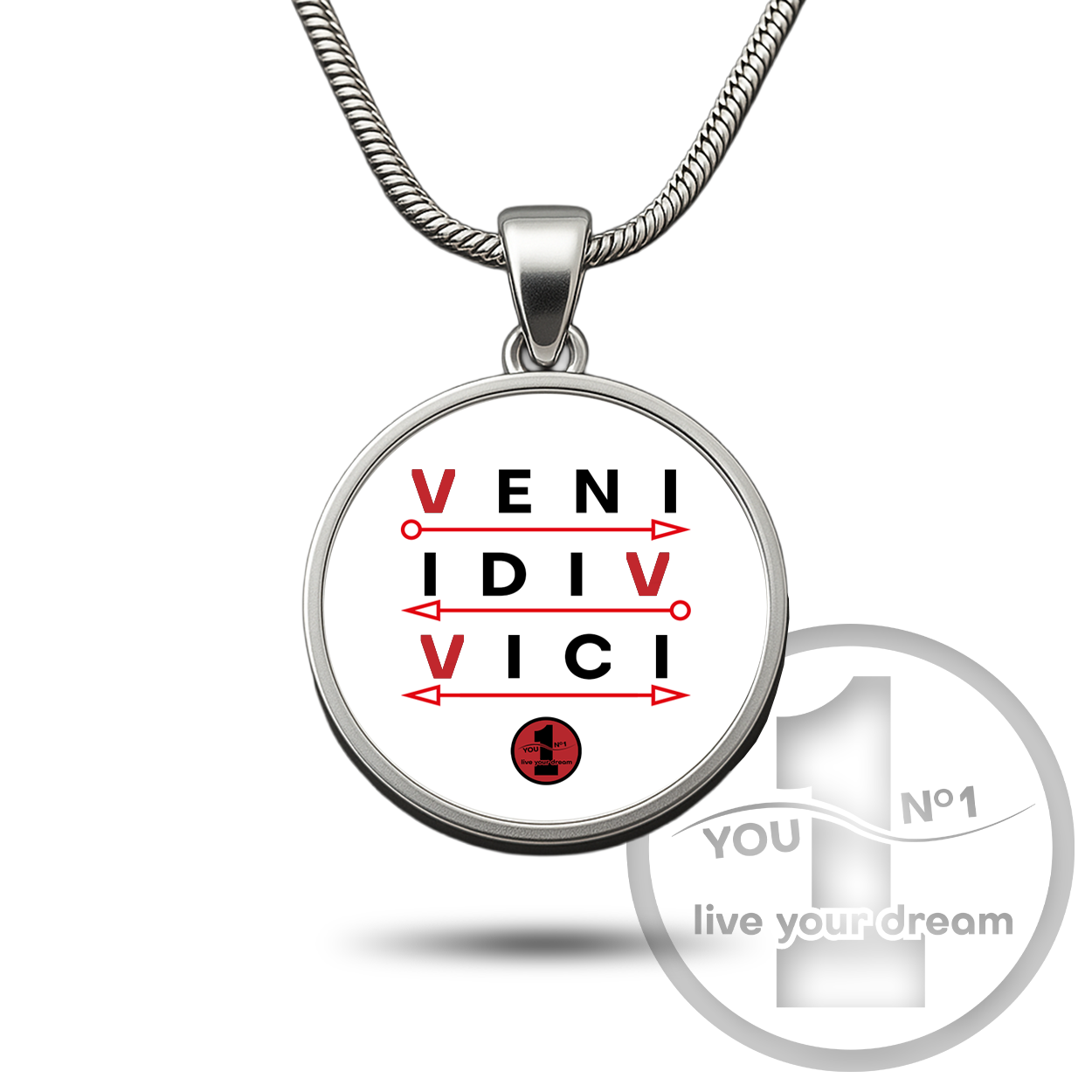 Necklace (stainless steel, pendant with logo/motif) - version 3