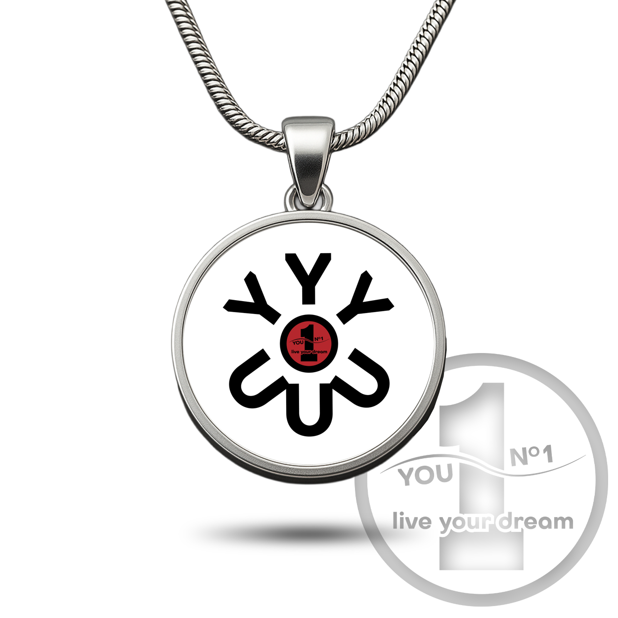 Necklace (stainless steel, pendant with logo/motif) - version 4