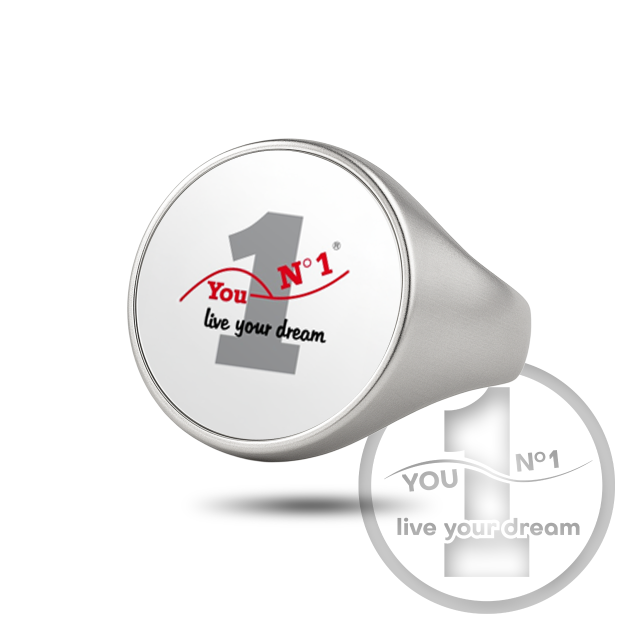 Signet ring (stainless steel, engraved/logo) - version 1