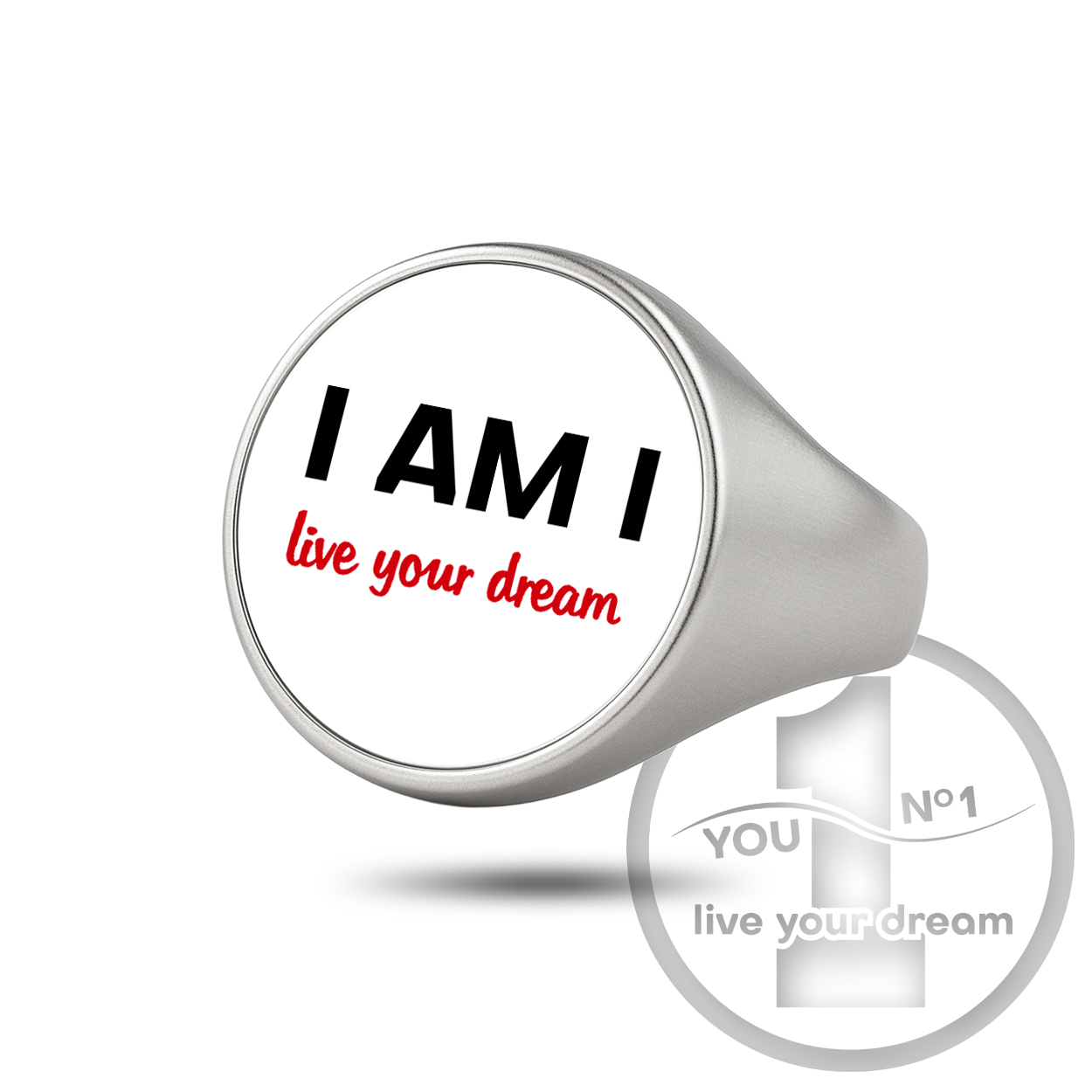 Signet ring (stainless steel, engraved/logo) - version 2